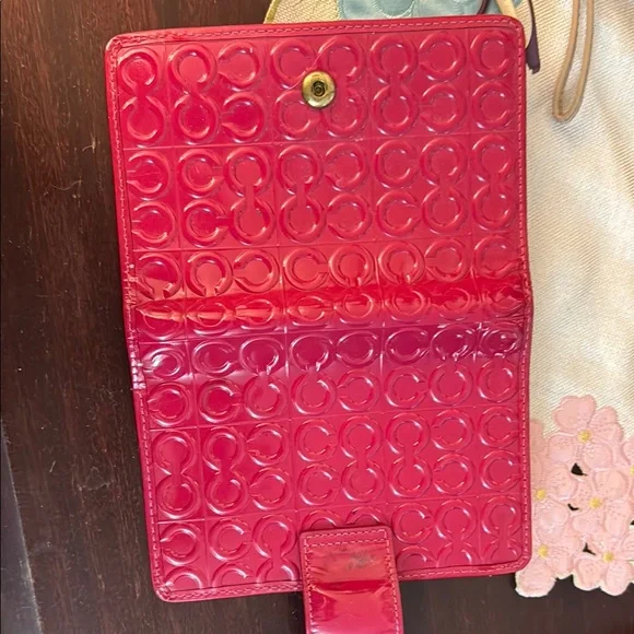 Coach Red-pink Wallet/check book - Picture 5 of 9
